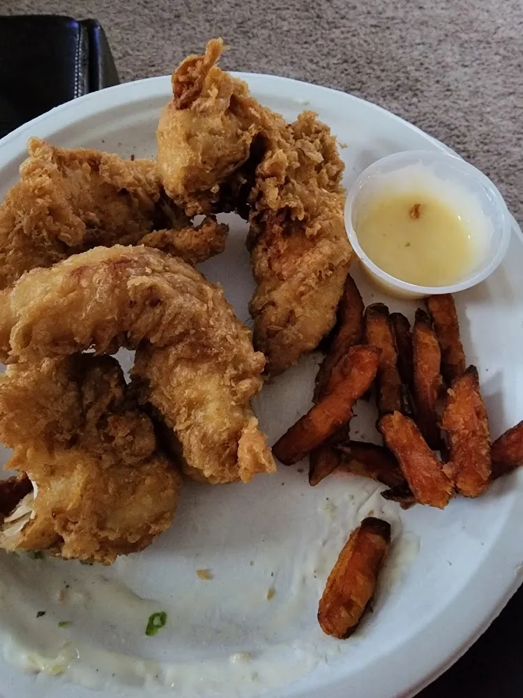 Chicken Strips with Sweet Potatoes Fries