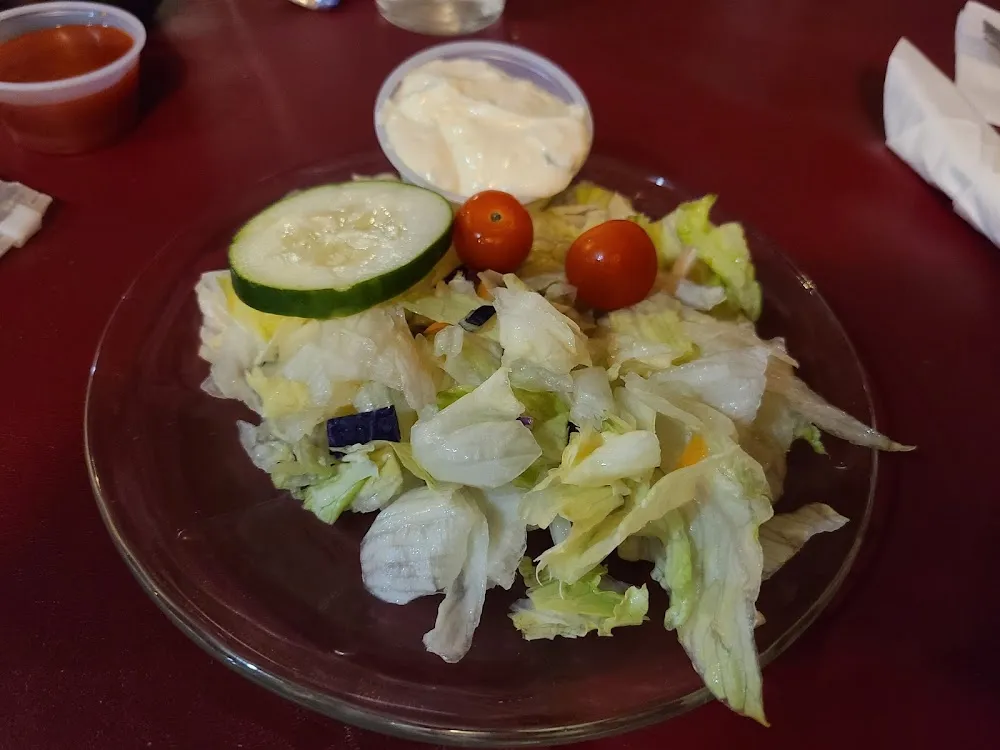 Sude Salad with Cucumber Dressing Ordered on the Side